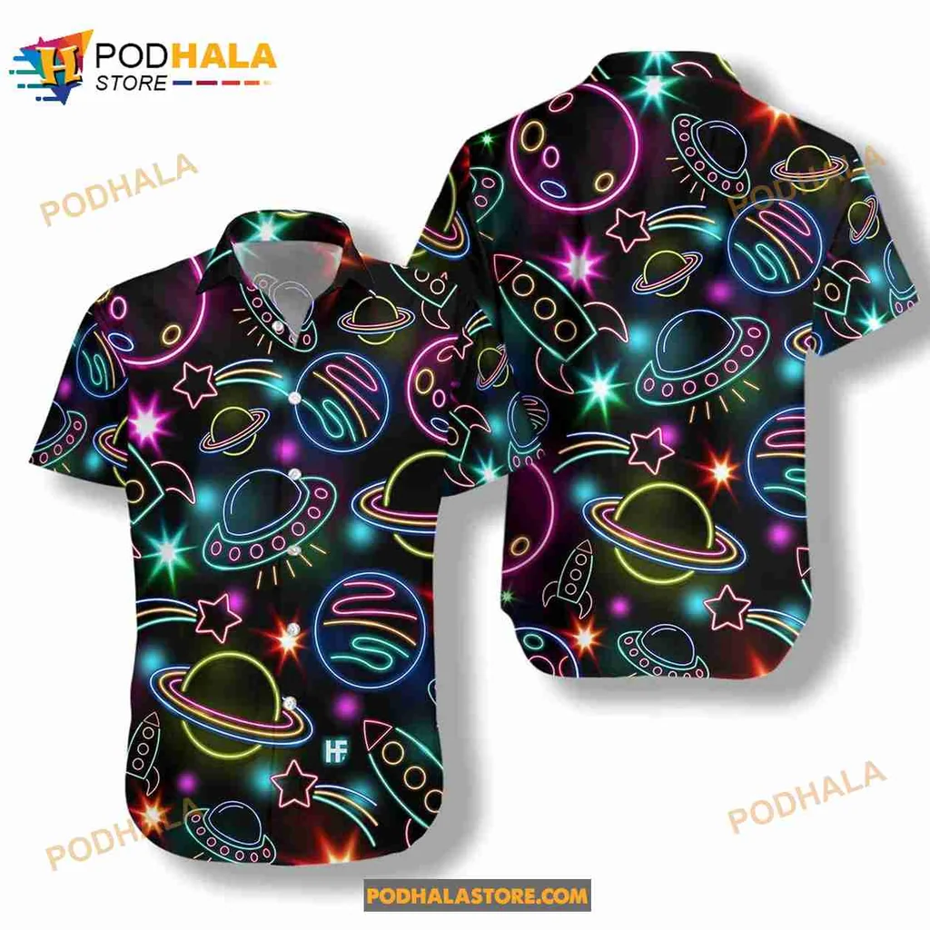 Cosmic Galaxy Hawaiian Shirt With Vibrant Celestial Design