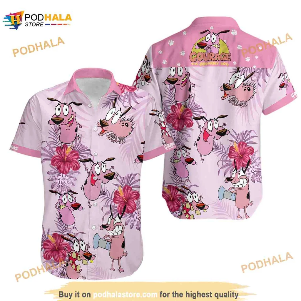 Courage The Cowardly Dog Hawaiian Shirt, Summer Tropical Design