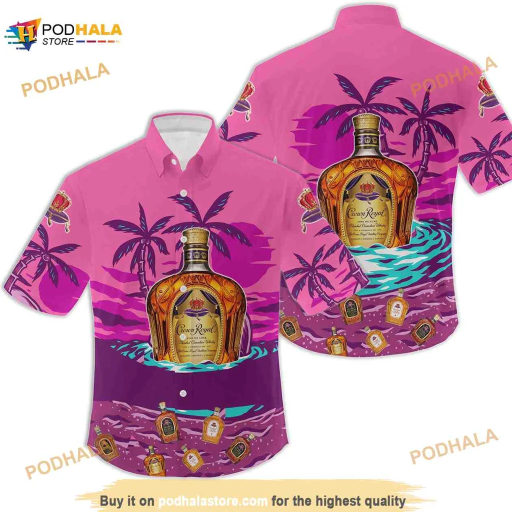 Crown Royal Tropical Hawaiian Shirt, Fun All Over Print Design