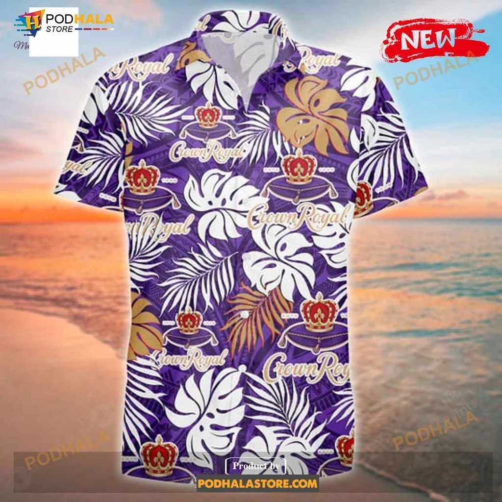 Crown Royal Tropical Hawaiian Shirt With Colorful Floral Design