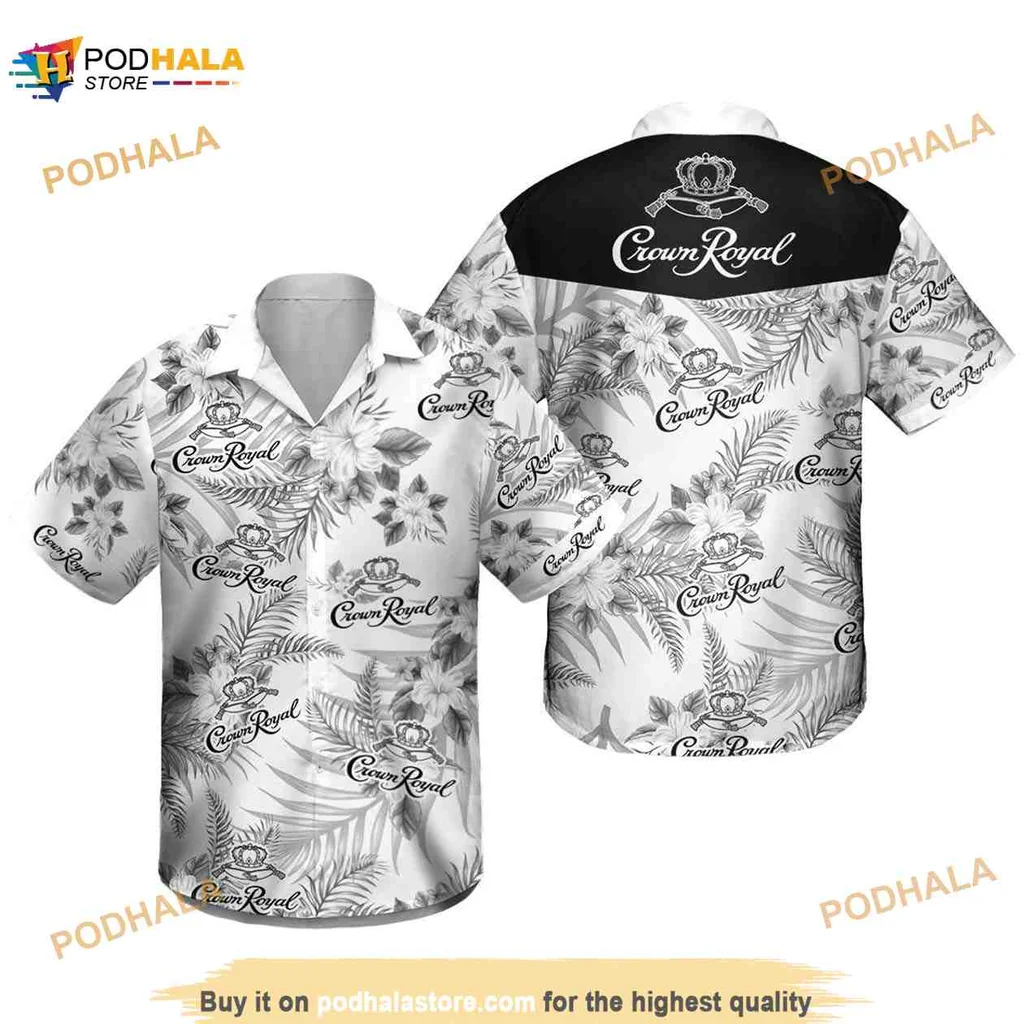 Crown Royal Tropical Hawaiian Shirt With Colorful Floral Patterns