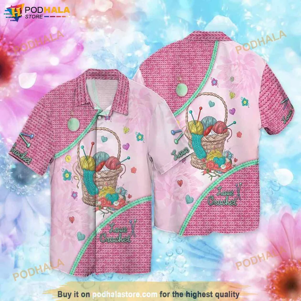 Cute Crochet Lover Hawaiian Shirt, Funny Tropical Design For Men