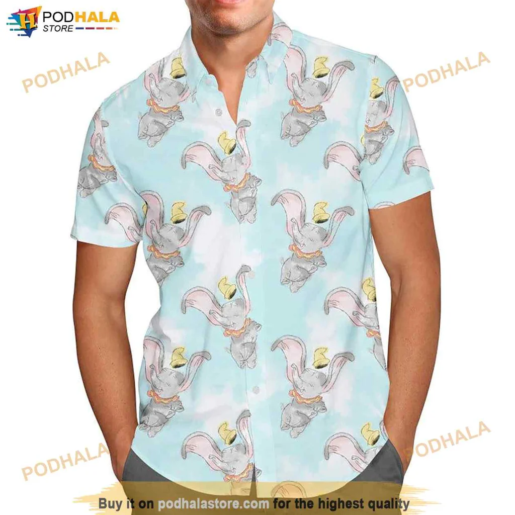 Cute Dumbo Hawaiian Shirt, Vibrant Cartoon Design For Disney Fans