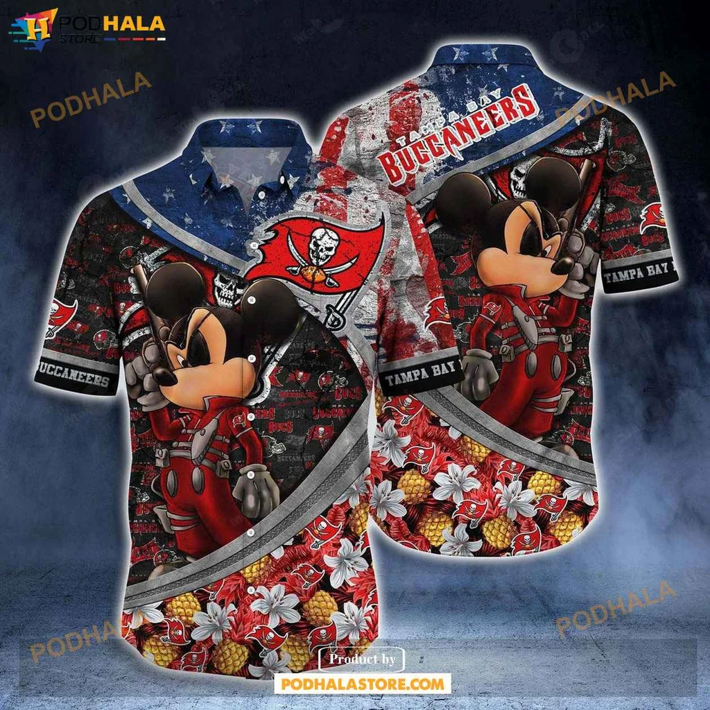 Cute Mouse Buccaneers Hawaiian Shirt, Vintage Floral Design For Men And Women