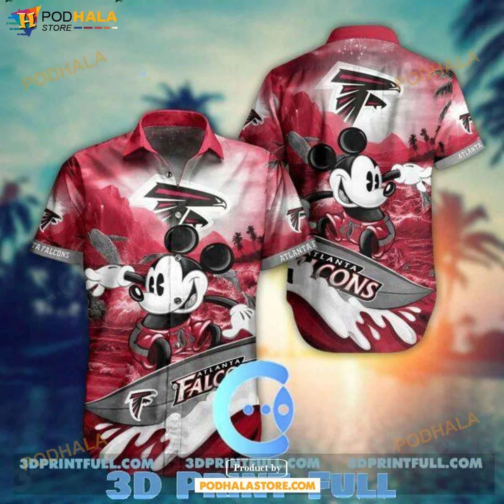 Cute Mouse Tropical Hawaiian Shirt, Atlanta Falcons Summer Vacation Design