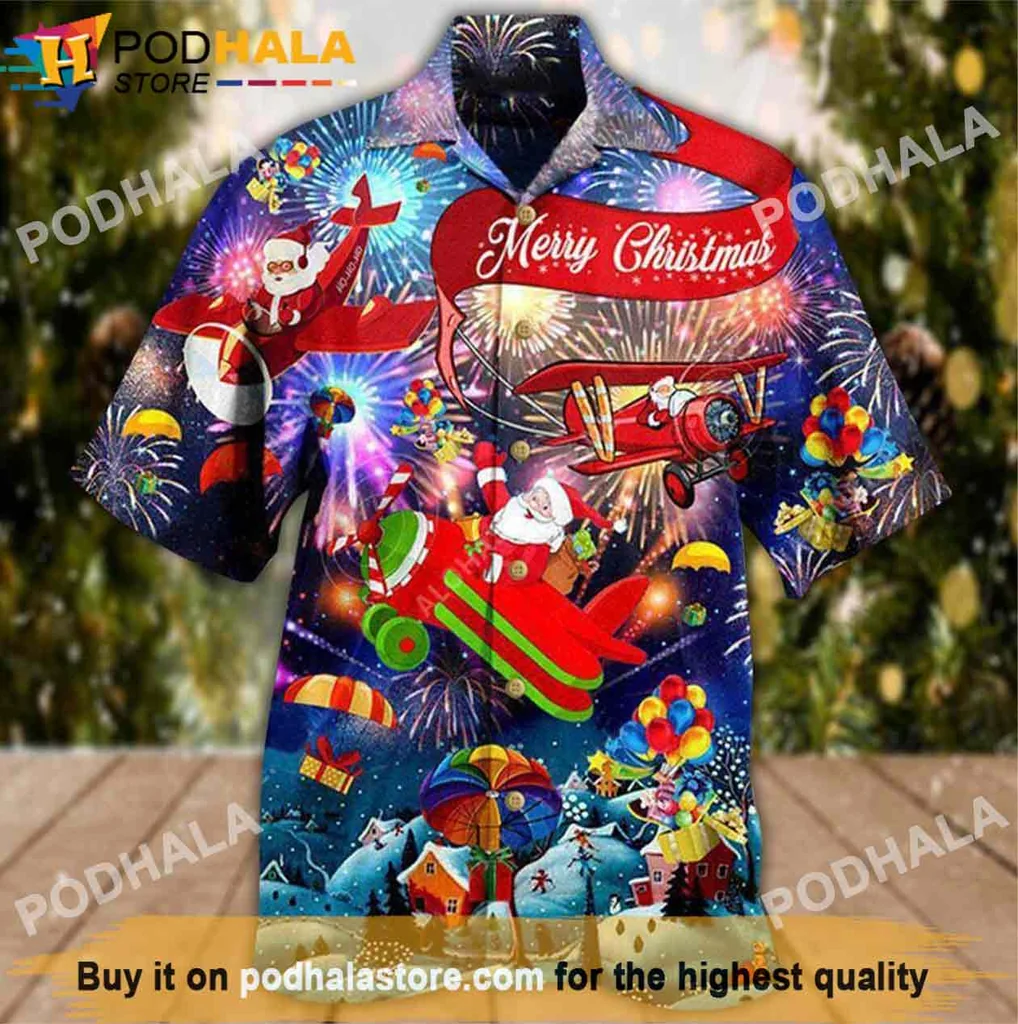 Cute Santa Claus Hawaiian Shirt, Merry Christmas Festive Design For Holiday Fun