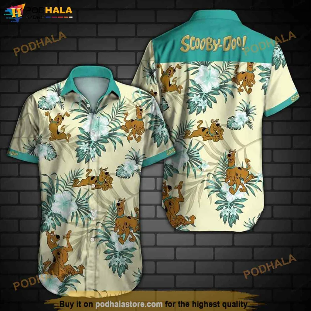 Cute Scooby Doo Hawaiian Shirt, Vibrant Tropical Design With Scooby And Shaggy