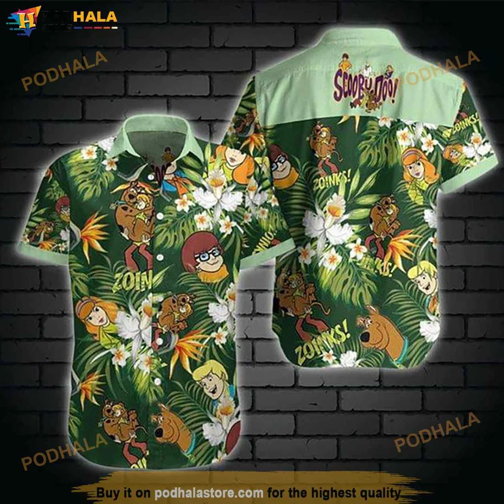 Cute Scooby Doo Hawaiian Shirt, Vibrant Tropical Design With Scooby And Shaggy
