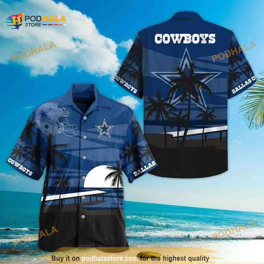 Dallas Cowboys Aloha Shirt, Bold Summer Design With Palm Trees