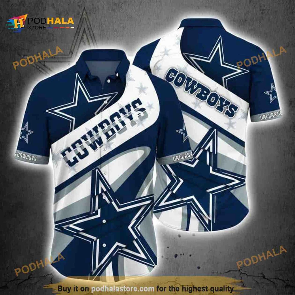 Dallas Cowboys Aloha Shirt, Bold Team Spirit Design With Star Motif