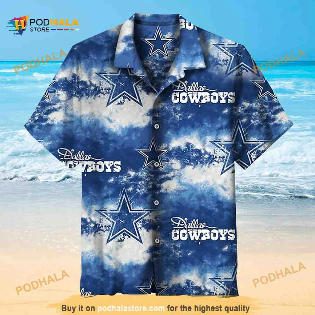 Dallas Cowboys Aloha Shirt, Vibrant Blue Hawaiian Shirt For Fans