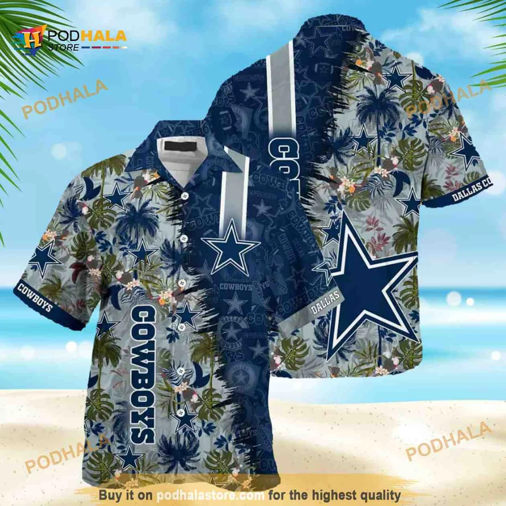 Dallas Cowboys Aloha Shirt, Vibrant Hawaiian Design For Beach Lovers