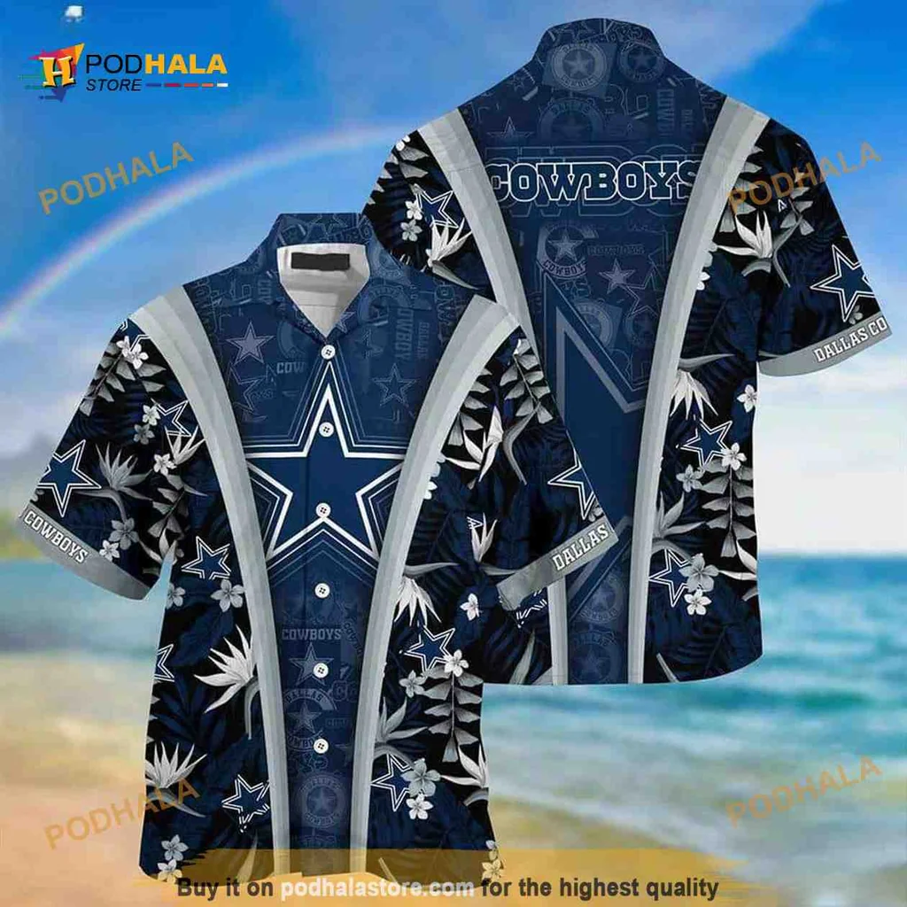 Dallas Cowboys Aloha Shirt With Tropical Floral Design For Football Fans