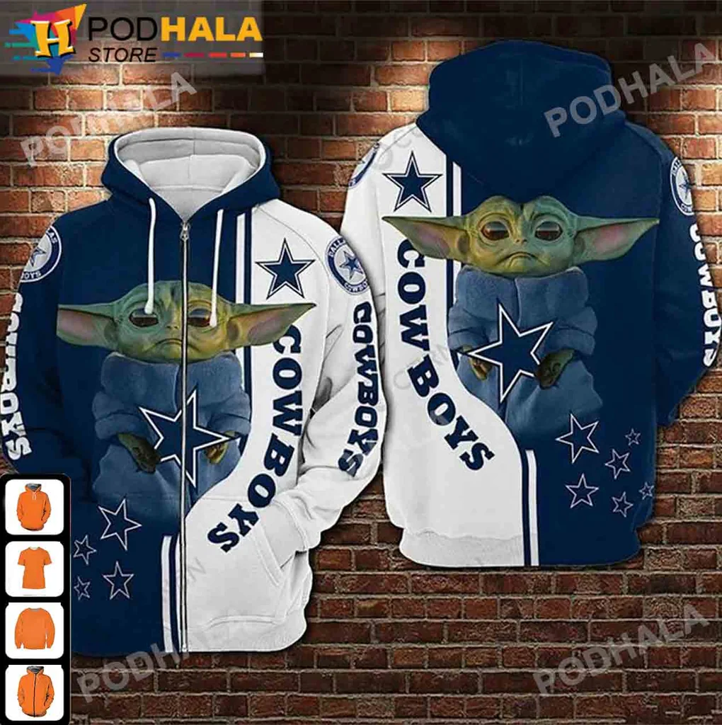 Dallas Cowboys Baby Yoda 3d Hoodie, Fun Christmas Apparel For Fans