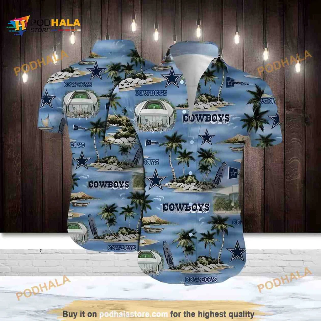 Dallas Cowboys Beach Aloha Shirt With Vibrant Tropical Design