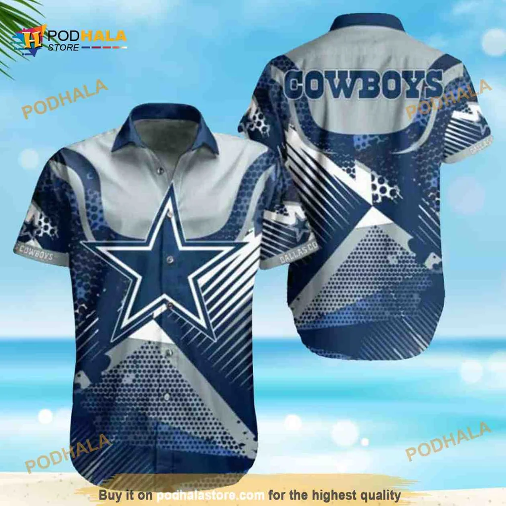 Dallas Cowboys Beach Hawaiian Shirt With Bold Star Design