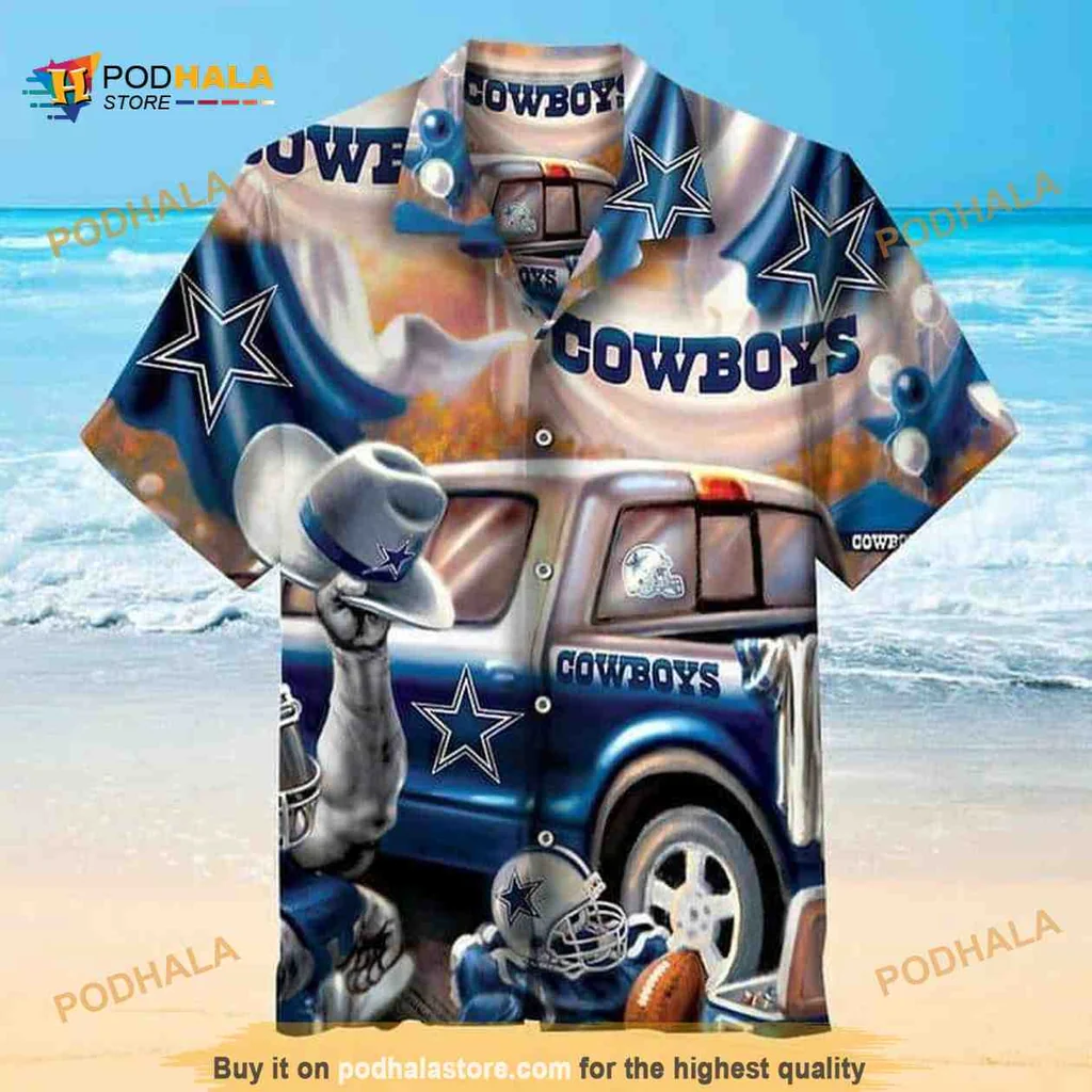 Dallas Cowboys Beach Hawaiian Shirt With Football Design For Fans