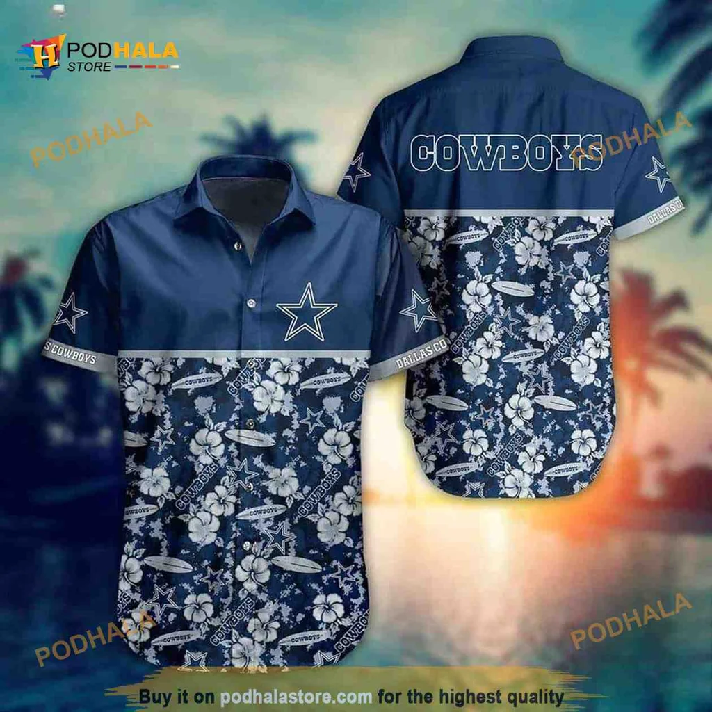Dallas Cowboys Floral Hawaiian Shirt With Tropical Vibe