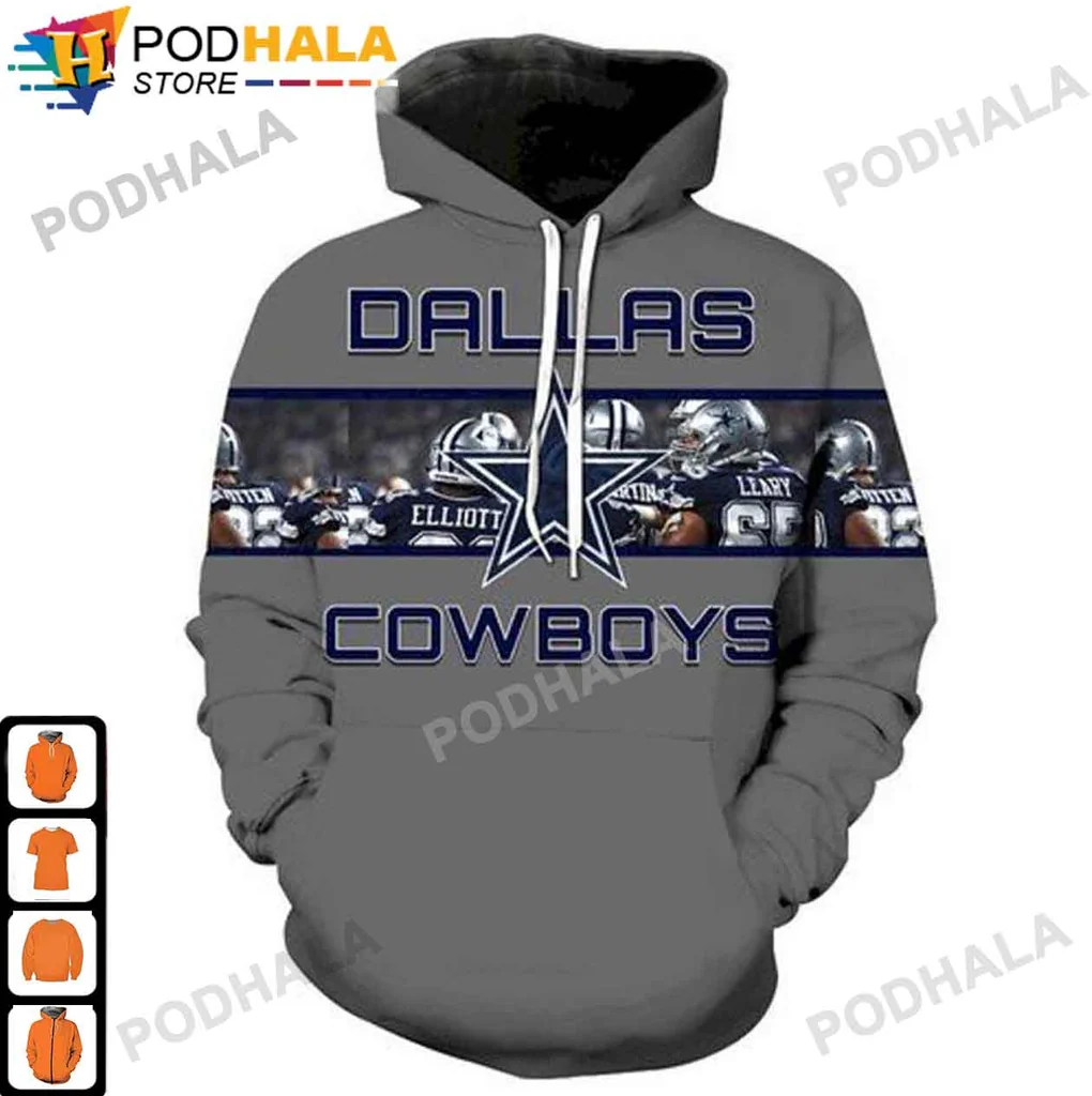 Dallas Cowboys Football 3d Hoodie With Dynamic Player Design