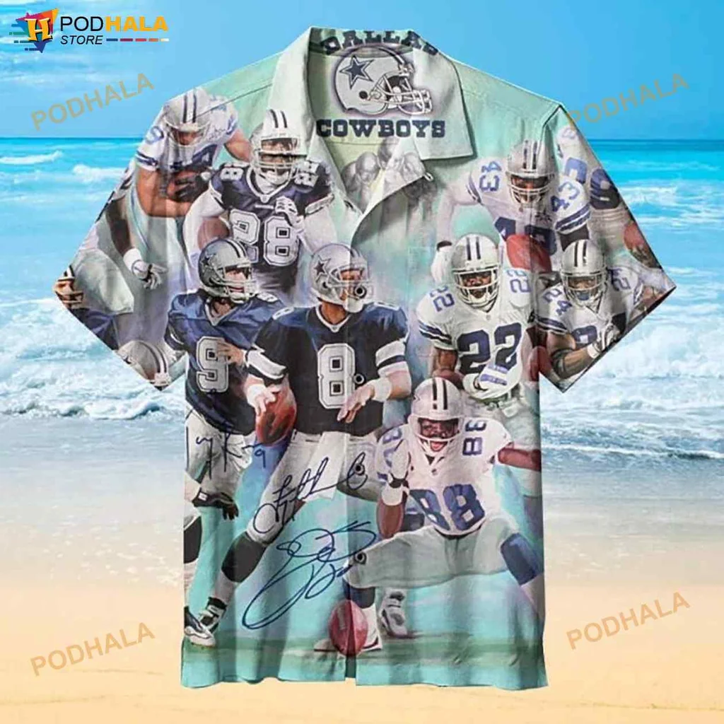 Dallas Cowboys Funny Hawaiian Shirt Featuring Action Players In Vibrant Design
