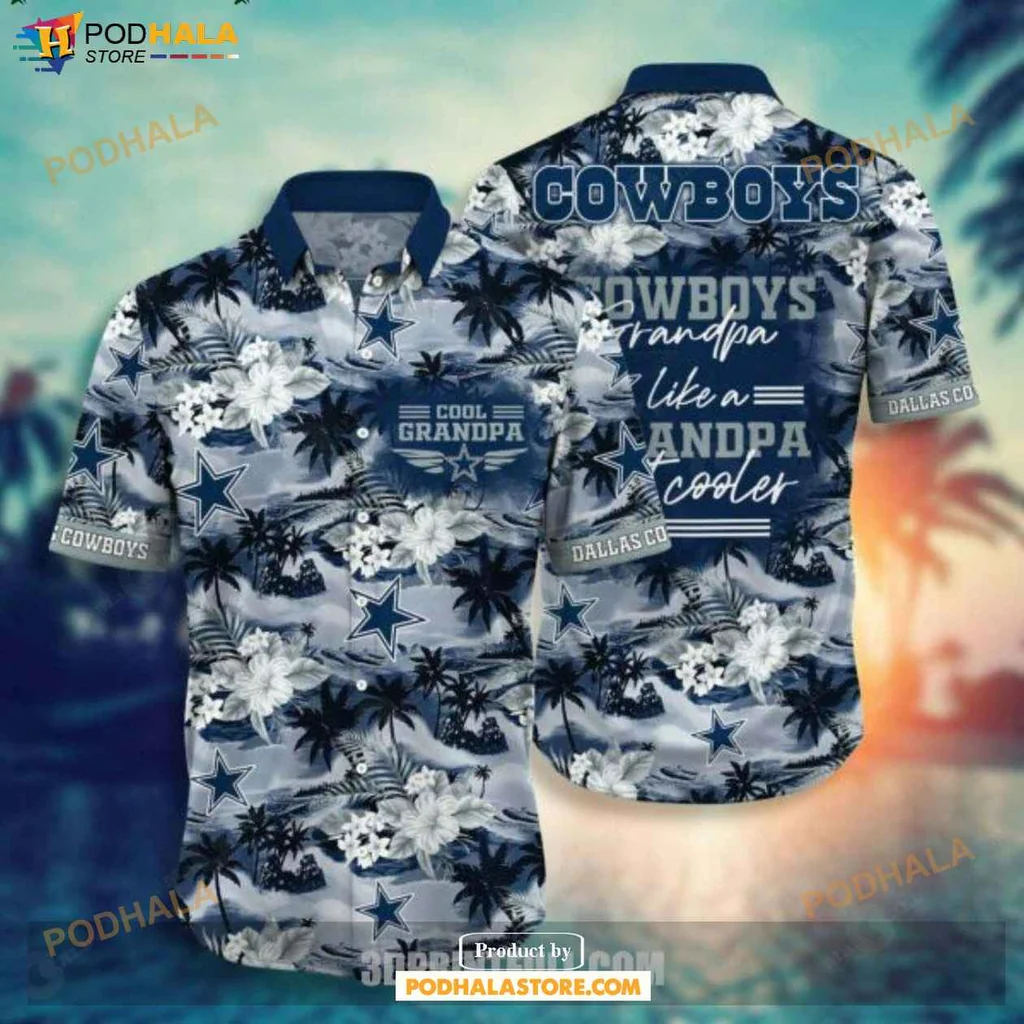 Dallas Cowboys Grandpa Hawaiian Shirt, Cool Design For Dallas Cowboys Fans