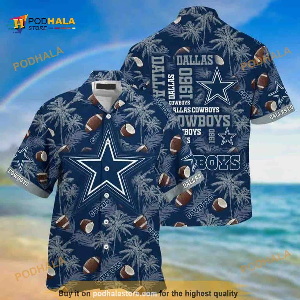 Dallas Cowboys Hawaiian Shirt Featuring Iconic Star Logo And Tropical Vibes