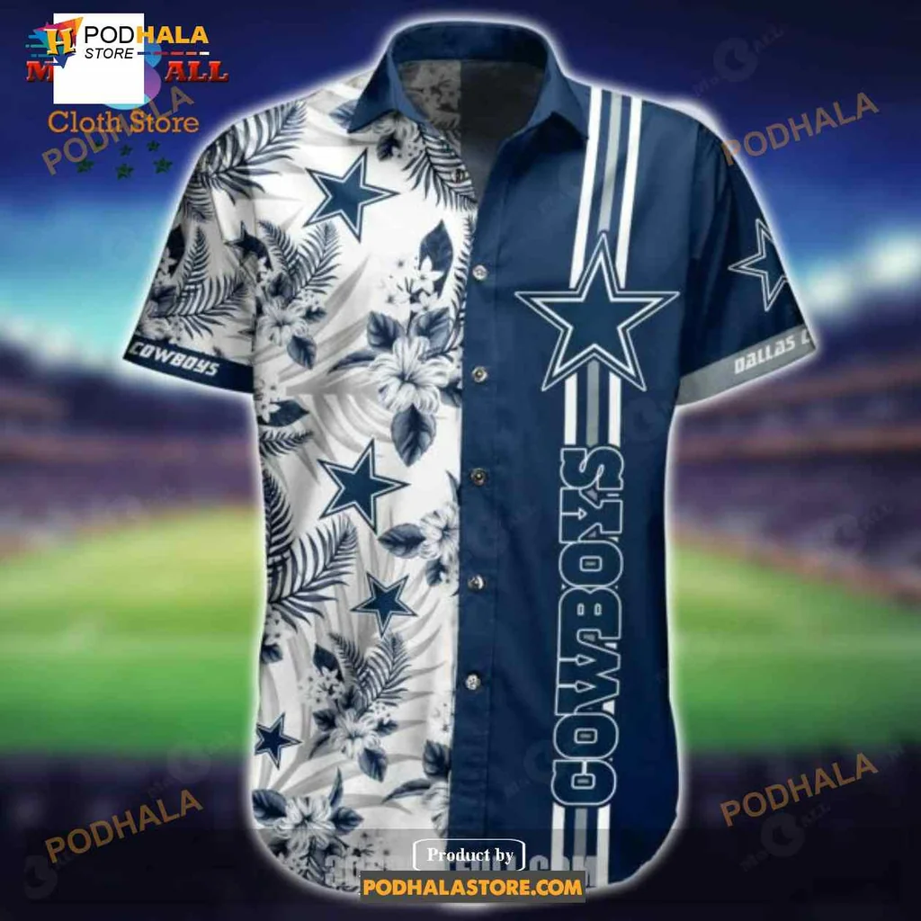 Dallas Cowboys Hawaiian Shirt With Tropical Floral Design