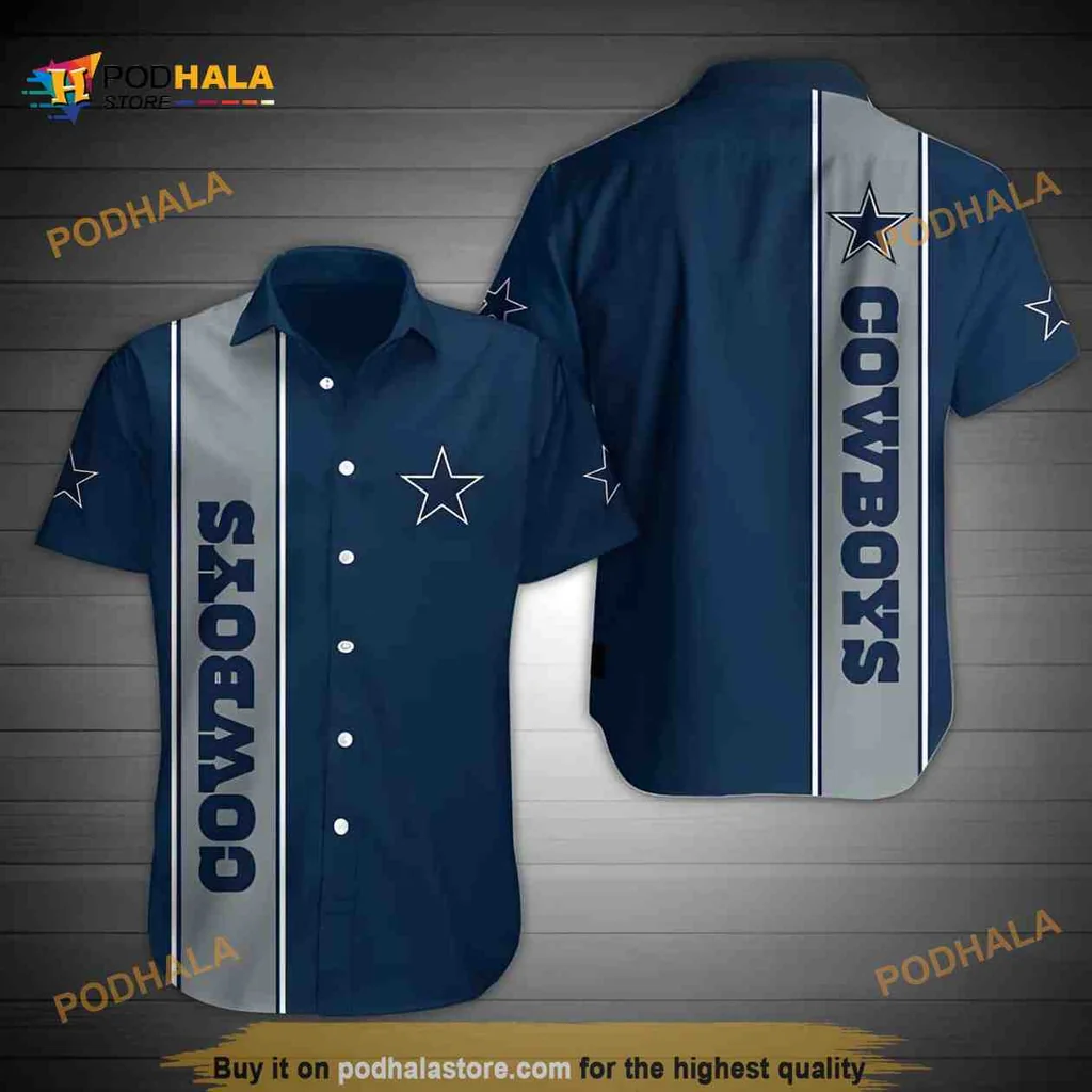 Dallas Cowboys Summer Hawaiian Shirt With Bold Stripe Design