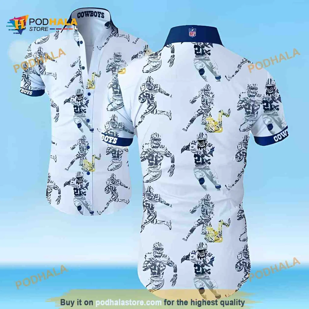 Dallas Cowboys Tropical Aloha Shirt Featuring Vibrant Football Player Design