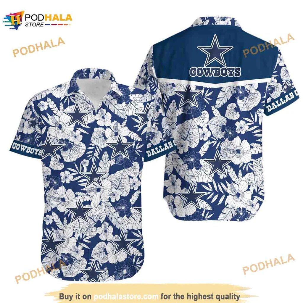 Dallas Cowboys Tropical Hawaiian Shirt With Bold Floral Design