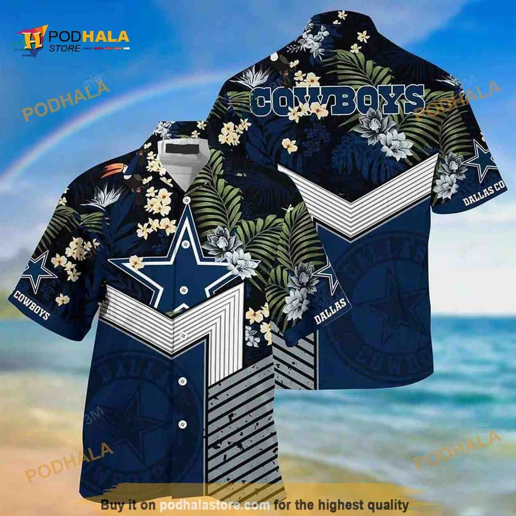 Dallas Cowboys Tropical Hawaiian Shirt With Vibrant Floral Design