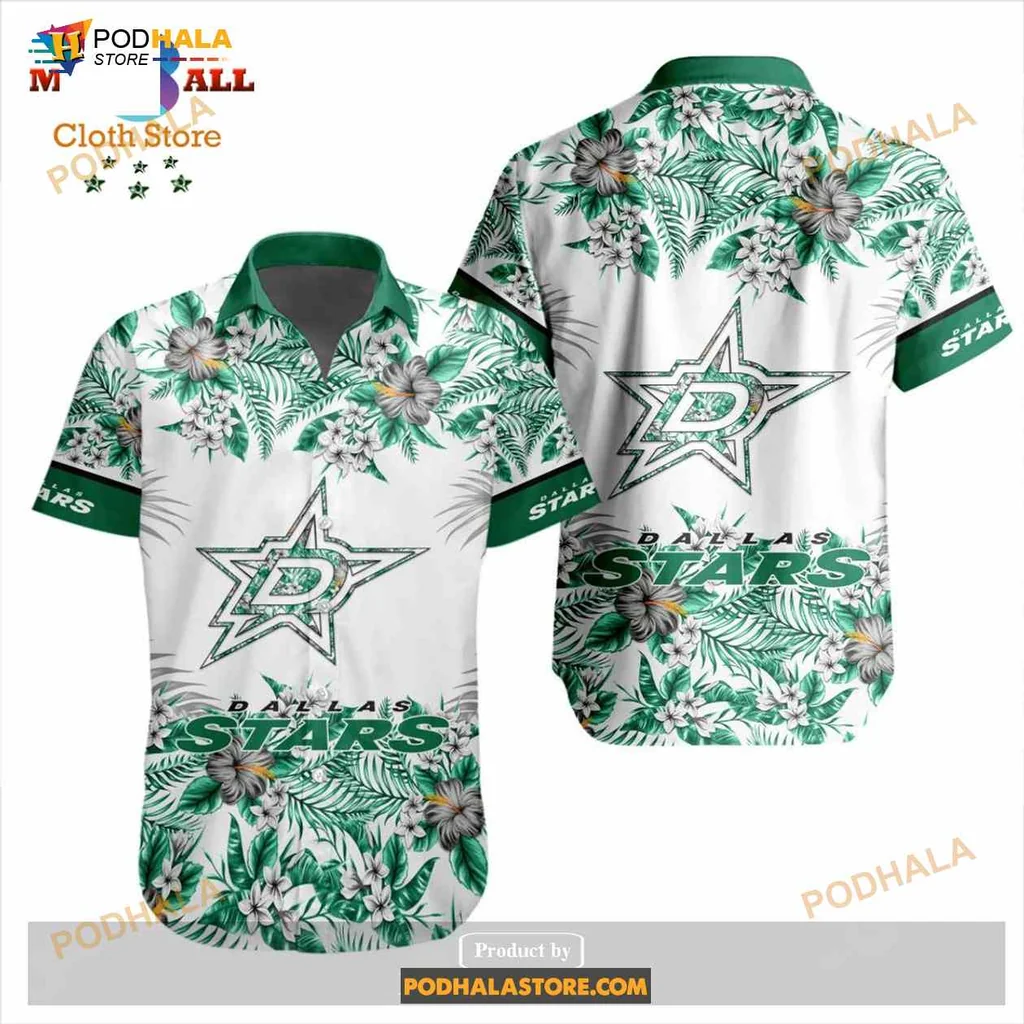 Dallas Stars Tropical Hawaiian Shirt With Floral Design For Fans