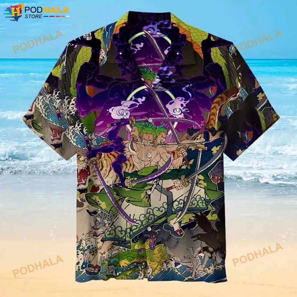 Dark Lord Fantasy Hawaiian Shirt With Muscular Warrior Design