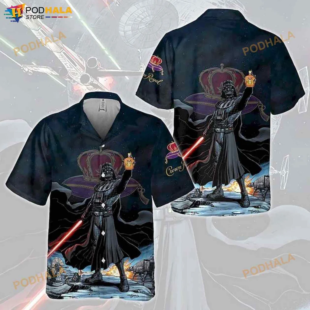 Dark Lord Star Wars Hawaiian Shirt With Red Lightsaber Design