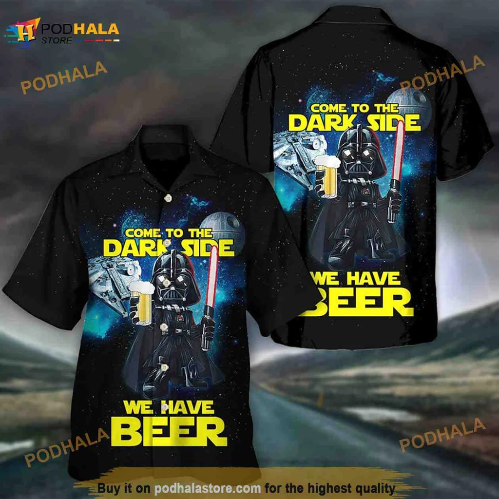 Darth Vader Beer Aloha Shirt, Come To The Dark Side Graphic Design