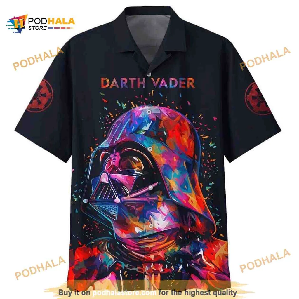 Darth Vader Colorful Hawaiian Shirt With Abstract Design