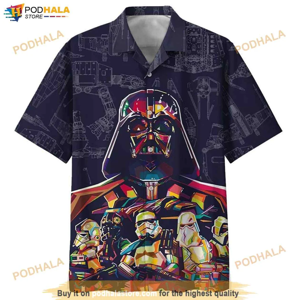 Darth Vader Hawaiian Shirt With Stormtroopers, Fun Summer Fashion For Fans