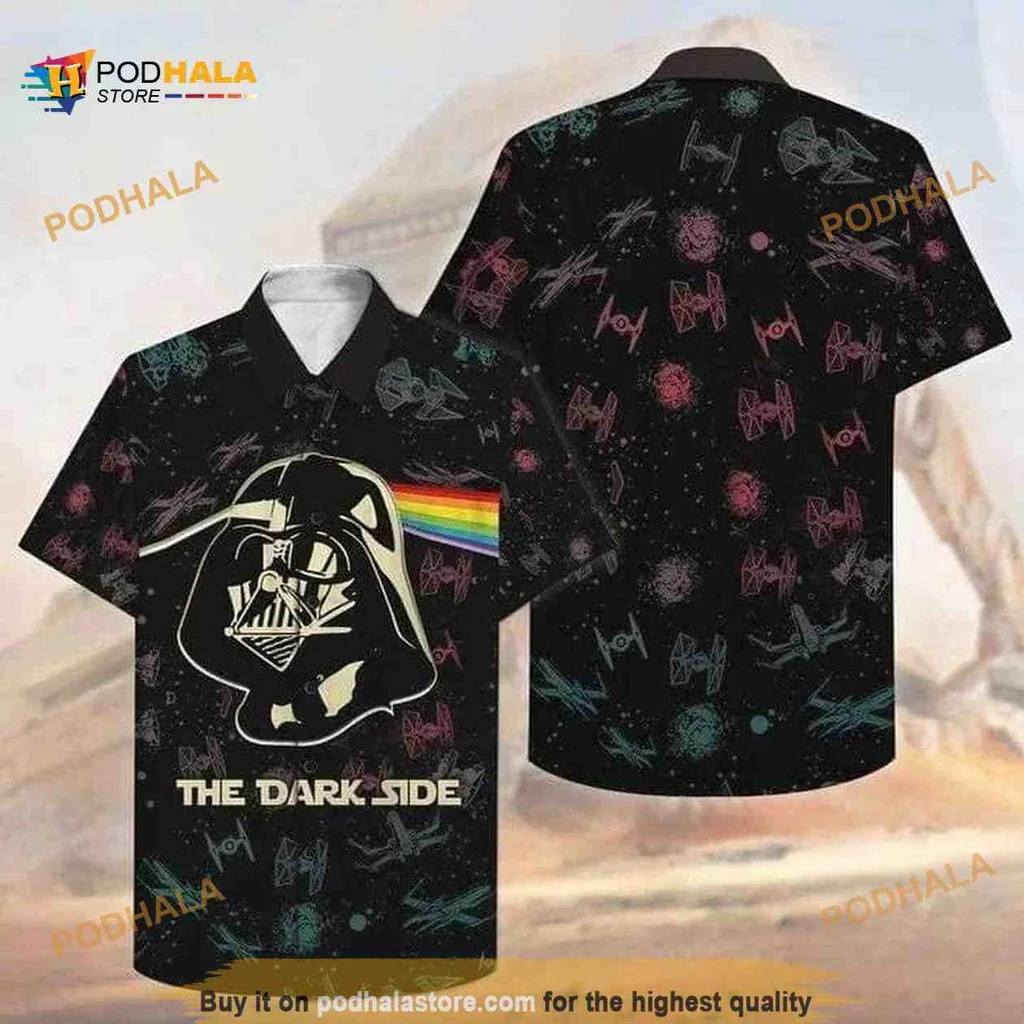 Darth Vader Rainbow Aloha Shirt, The Dark Side Hawaiian Design