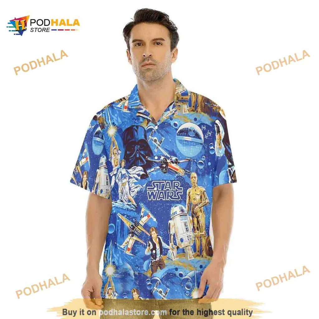 Darth Vader Star Wars Aloha Shirt With Celestial Design