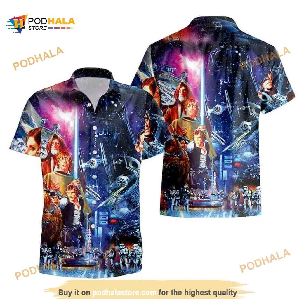 Darth Vader Star Wars Hawaiian Shirt, Colorful Galactic Design For Fans