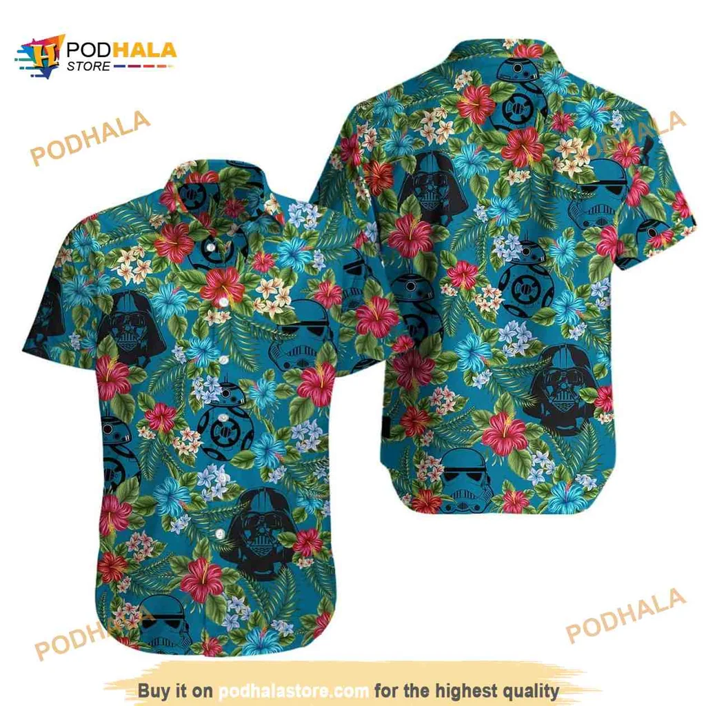 Darth Vader Tropical Aloha Shirt Featuring Iconic Star Wars Characters