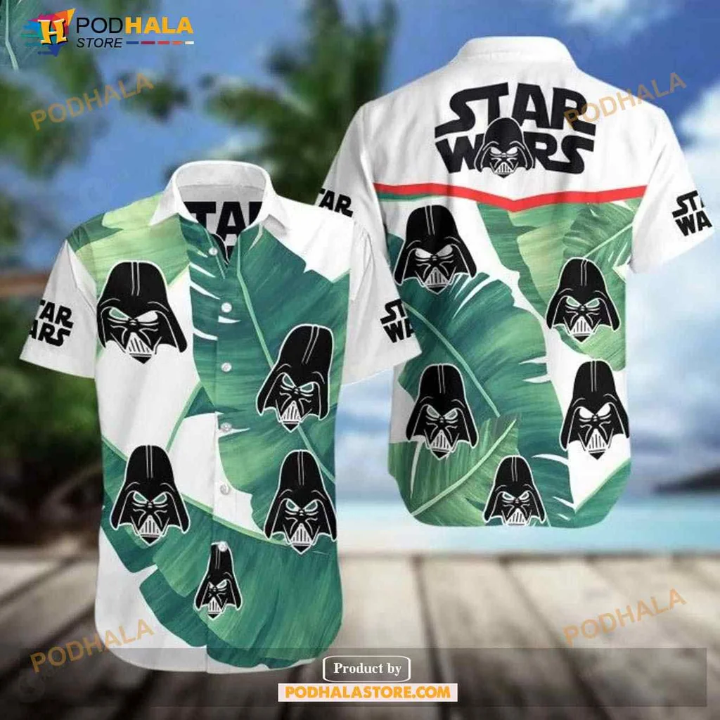 Darth Vader Tropical Hawaiian Shirt With Palm Leaves And Star Wars Design