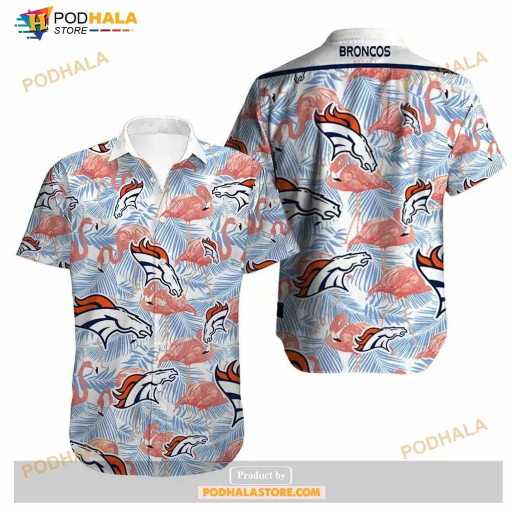 Denver Broncos Aloha Shirt Featuring Tropical Design And Team Spirit
