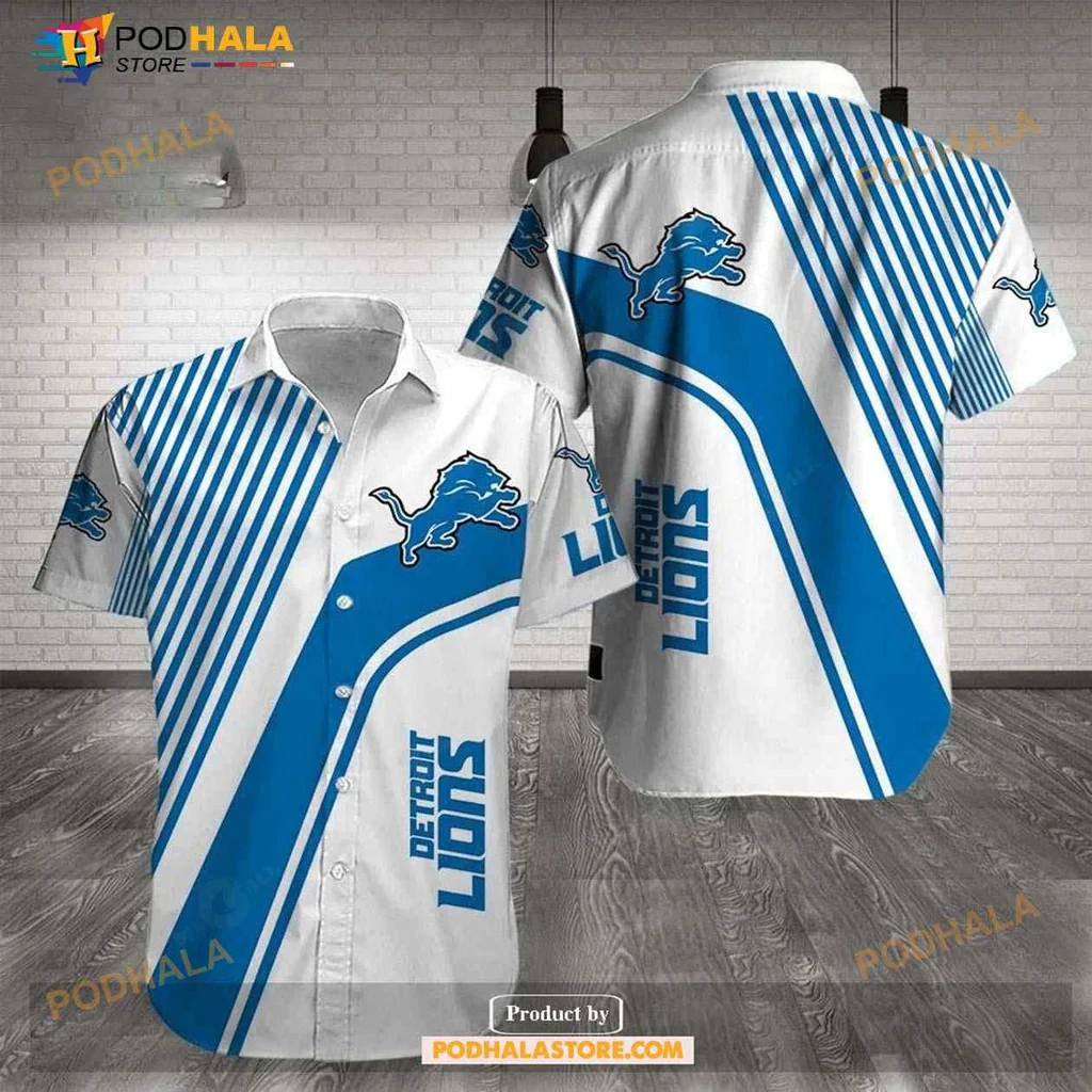 Detroit Lions Aloha Shirt With Bold Logo And Dynamic Design