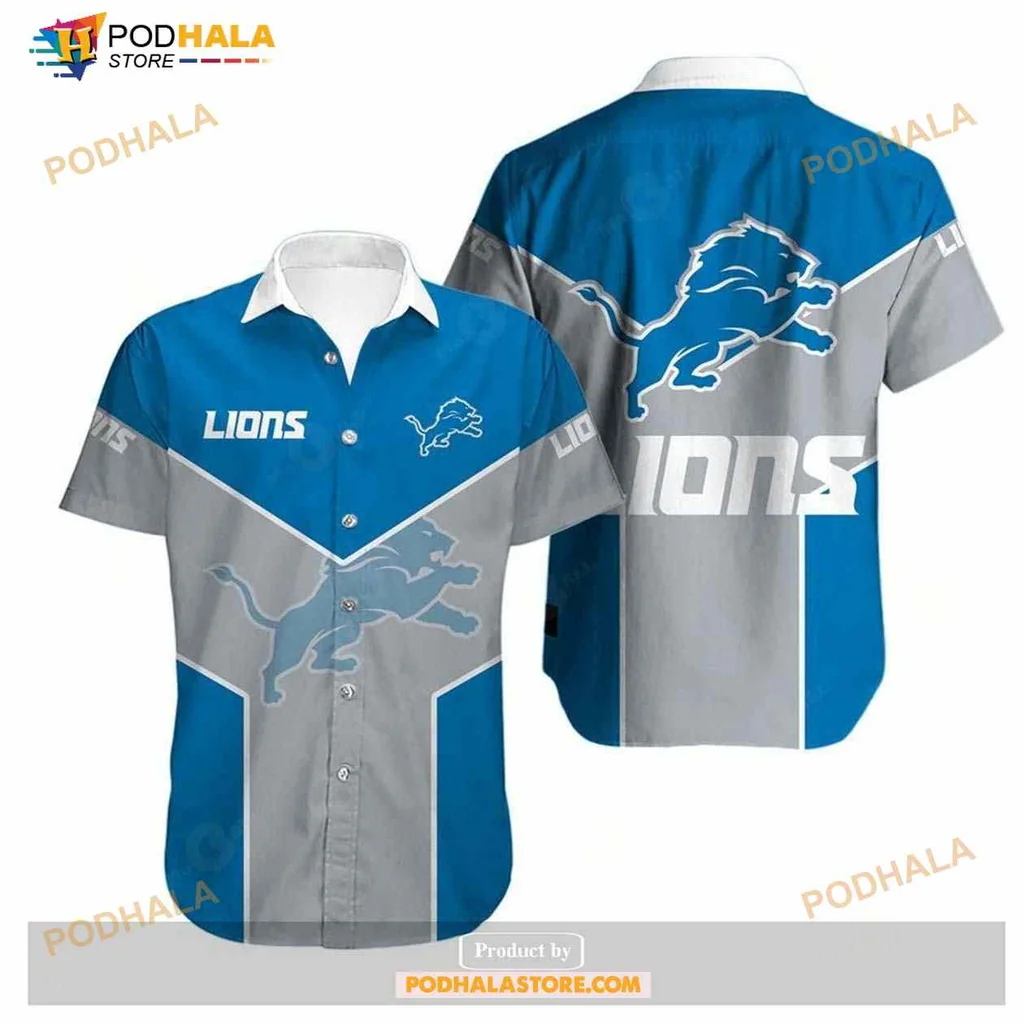 Detroit Lions Funny Hawaiian Shirt With Bold Team Logo Design
