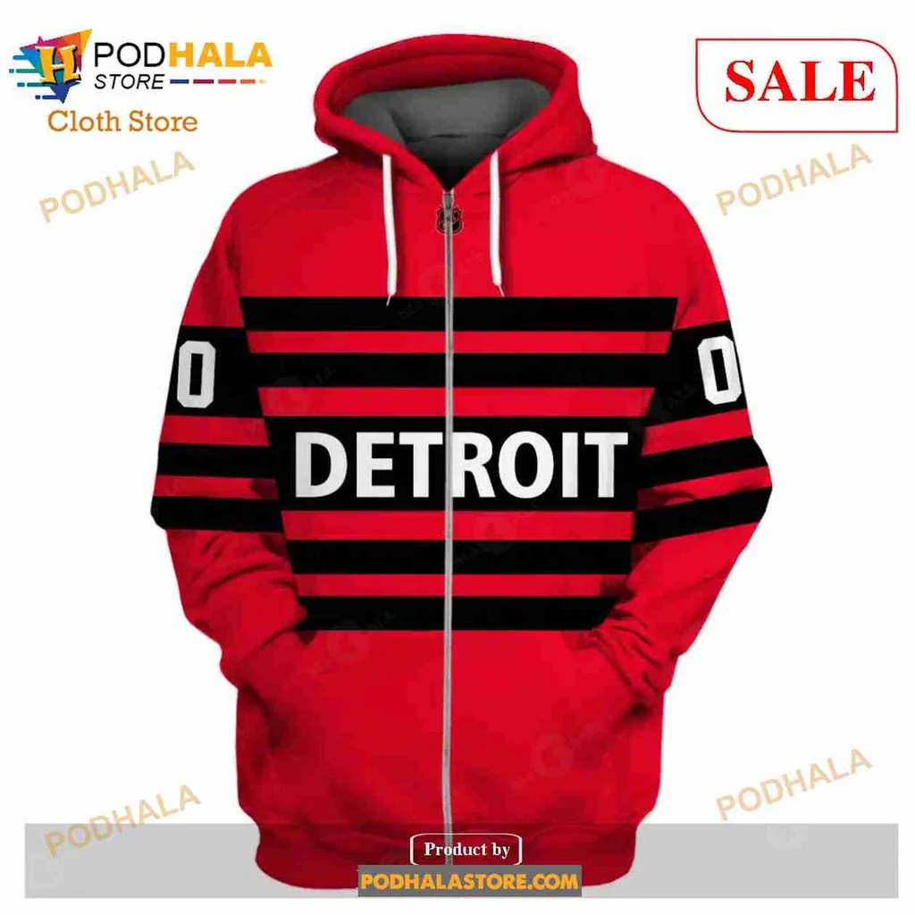 Detroit Red Wings 3d Hoodie With Bold Red And Black Design