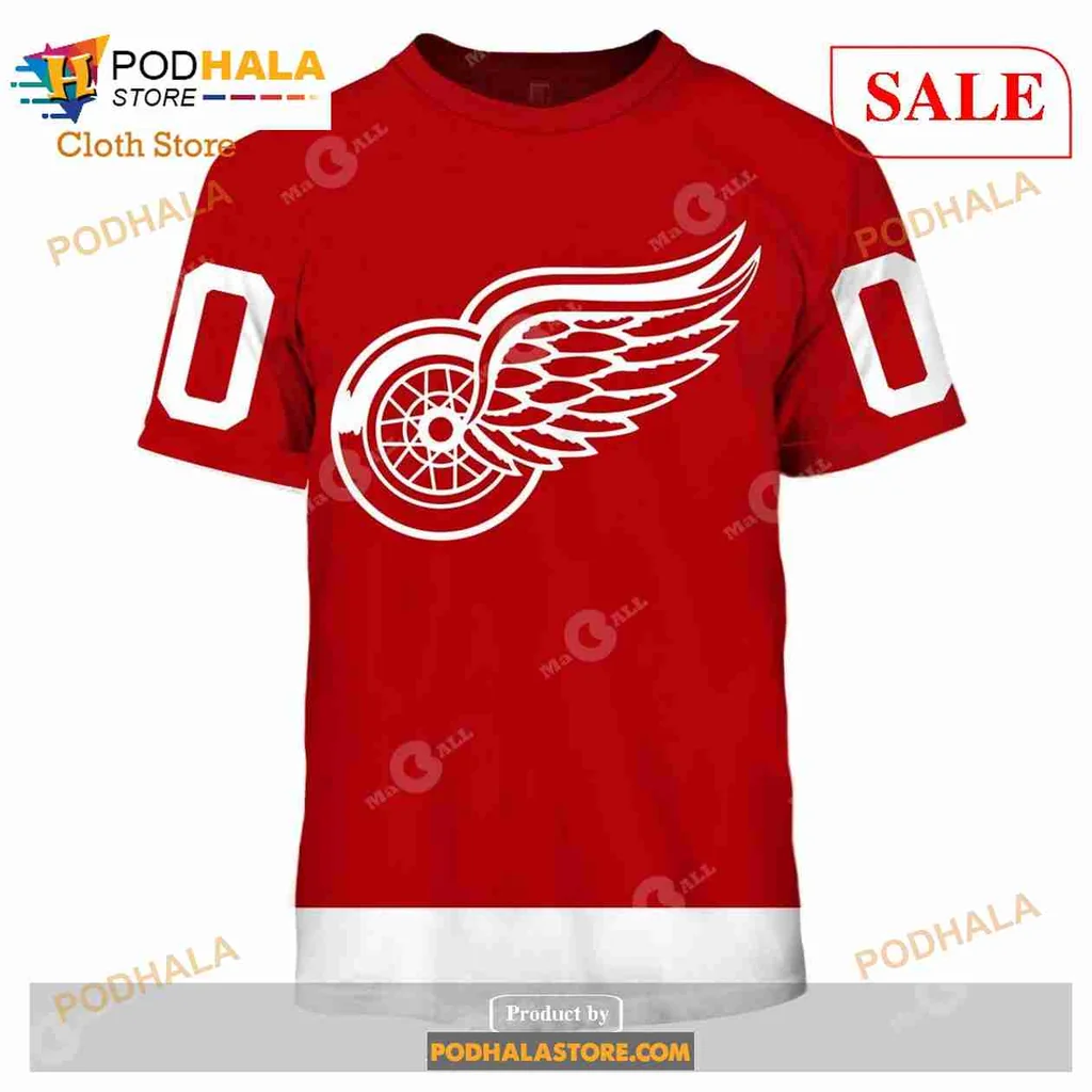 Detroit Red Wings Vintage Hoodie Featuring Iconic Winged Wheel Logo - View 1 Detroit Red Wings Vintage Hoodie Featuring Iconic Winged Wheel Logo - View 1
