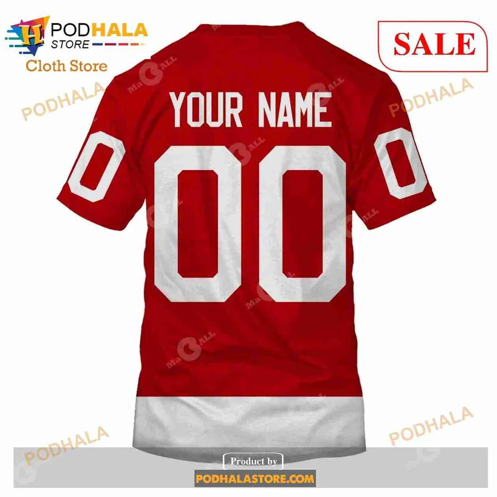 Detroit Red Wings Vintage Hoodie Featuring Iconic Winged Wheel Logo - Product View 6 Detroit Red Wings Vintage Hoodie Featuring Iconic Winged Wheel Logo - Product View 6