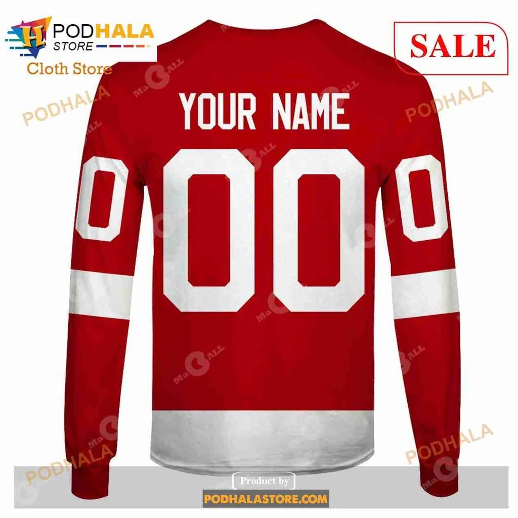 Detroit Red Wings Vintage Hoodie Featuring Iconic Winged Wheel Logo - Product View 7 Detroit Red Wings Vintage Hoodie Featuring Iconic Winged Wheel Logo - Product View 7