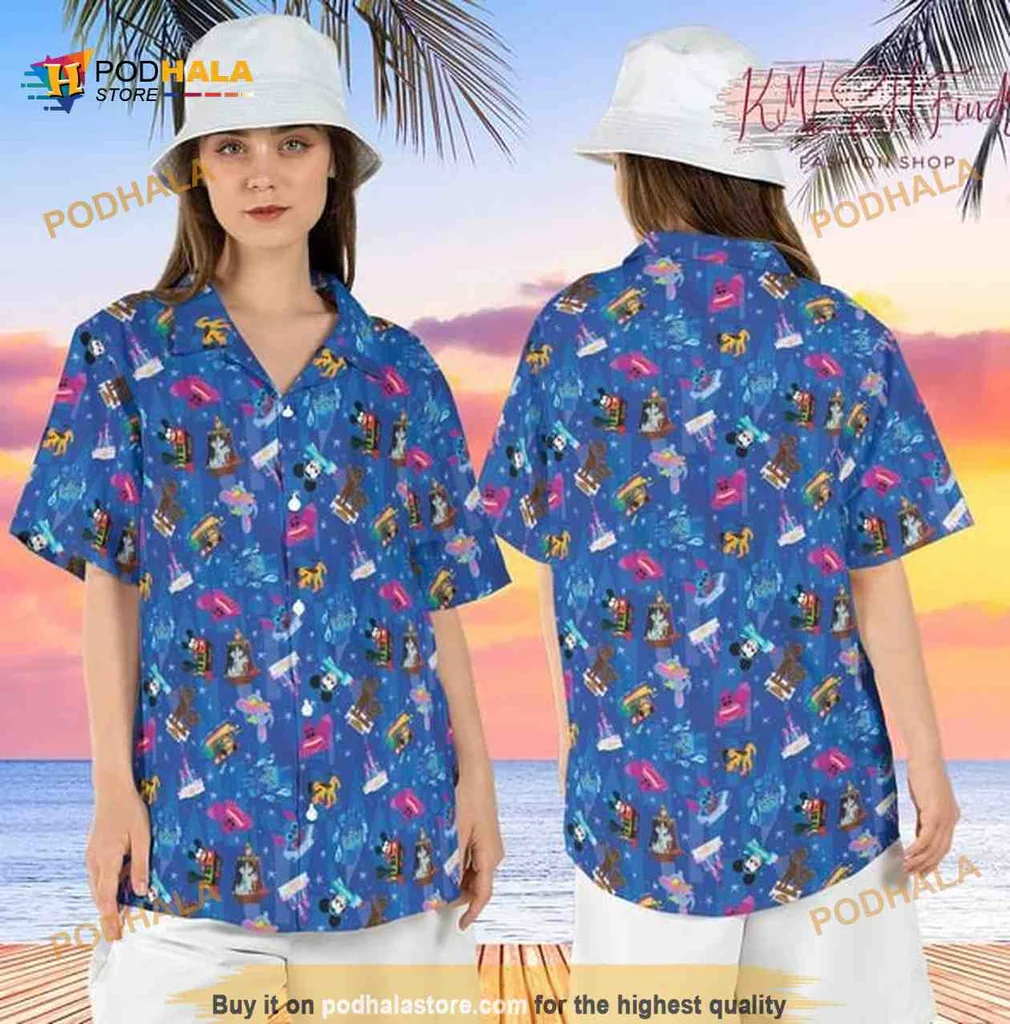 Disney Animal Kingdom Hawaiian Shirt With Tropical Design And Animals